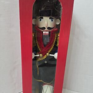 Timeless Treasures 20" Deluxe Wooden Nutcracker in Box Handcrafted Rare W Drum